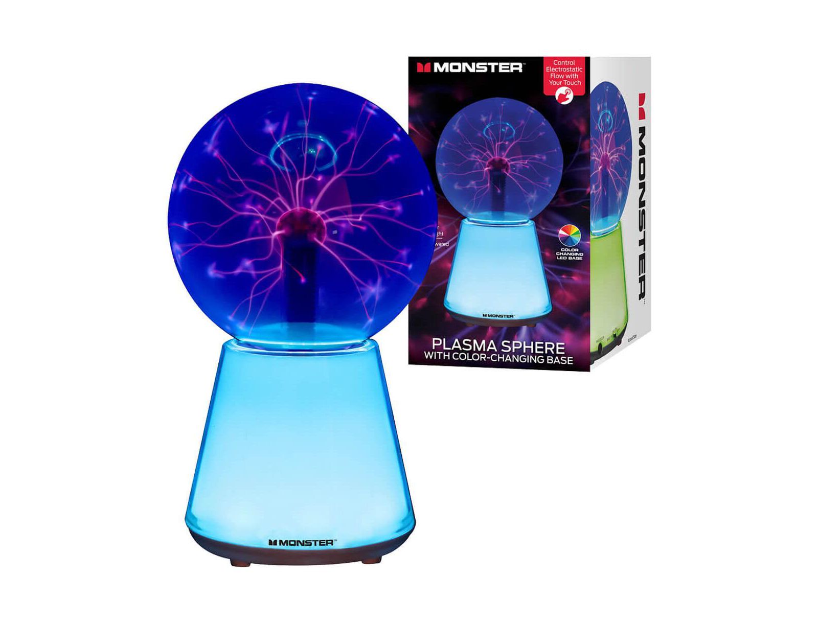 MONSTER CABLE 5.5" Multicolor Base Electrostatic Flow Plasma Sphere