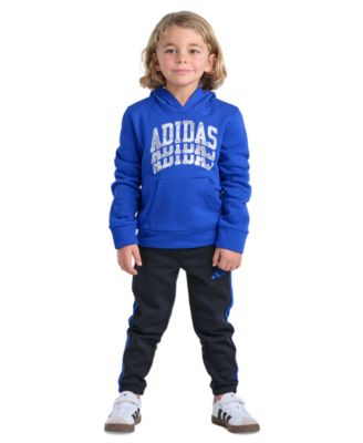 adidas Boys' 2T-7 Long-Sleeve Graphic Sweatshirt and Jogger, 2-Piece Set