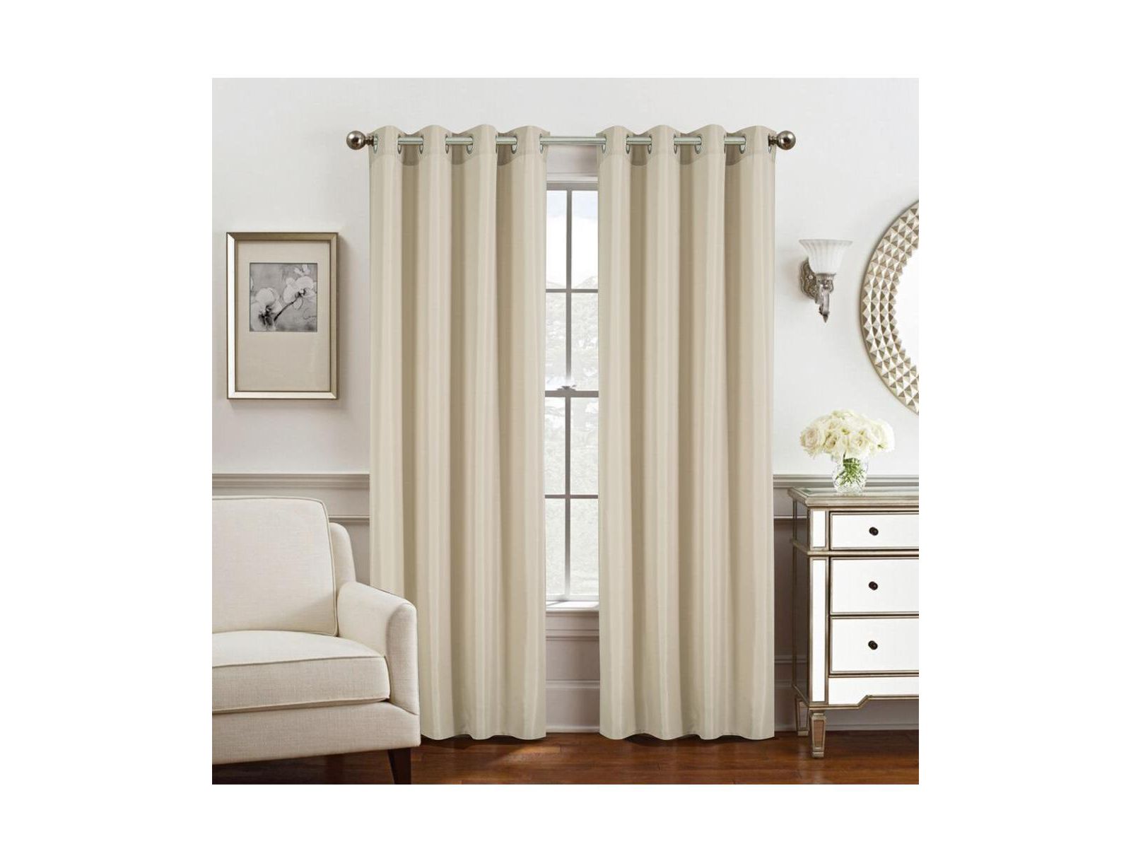 Olivia Gray Gilbert однотонная штора с люверсами, пара панелей - 54x84", Taupe