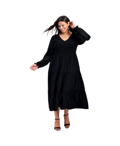 AVENUE Женское платье Plus Size с пышными рукавами Indi Puff