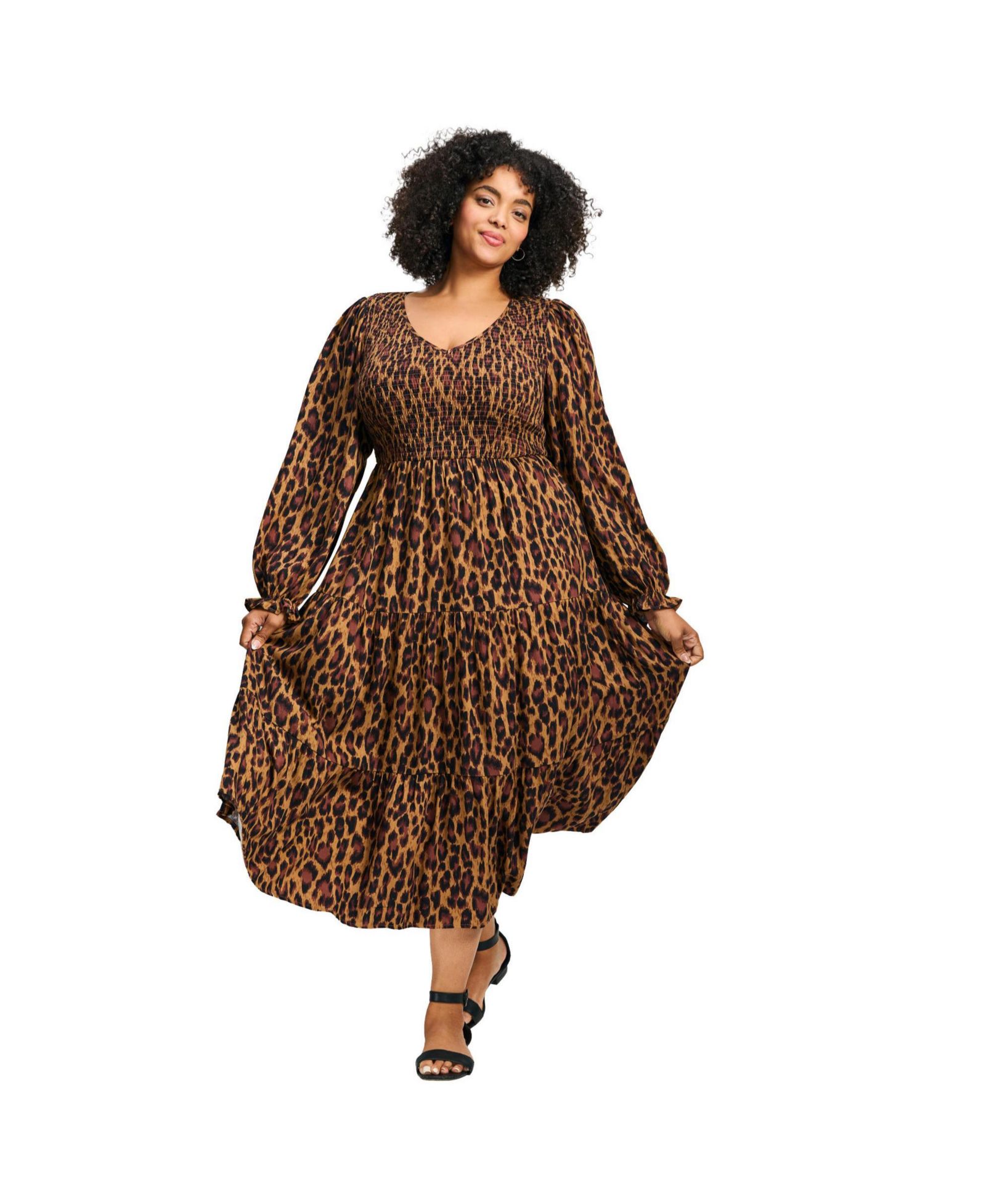 AVENUE Женское платье Plus Size с пышными рукавами Indi Puff