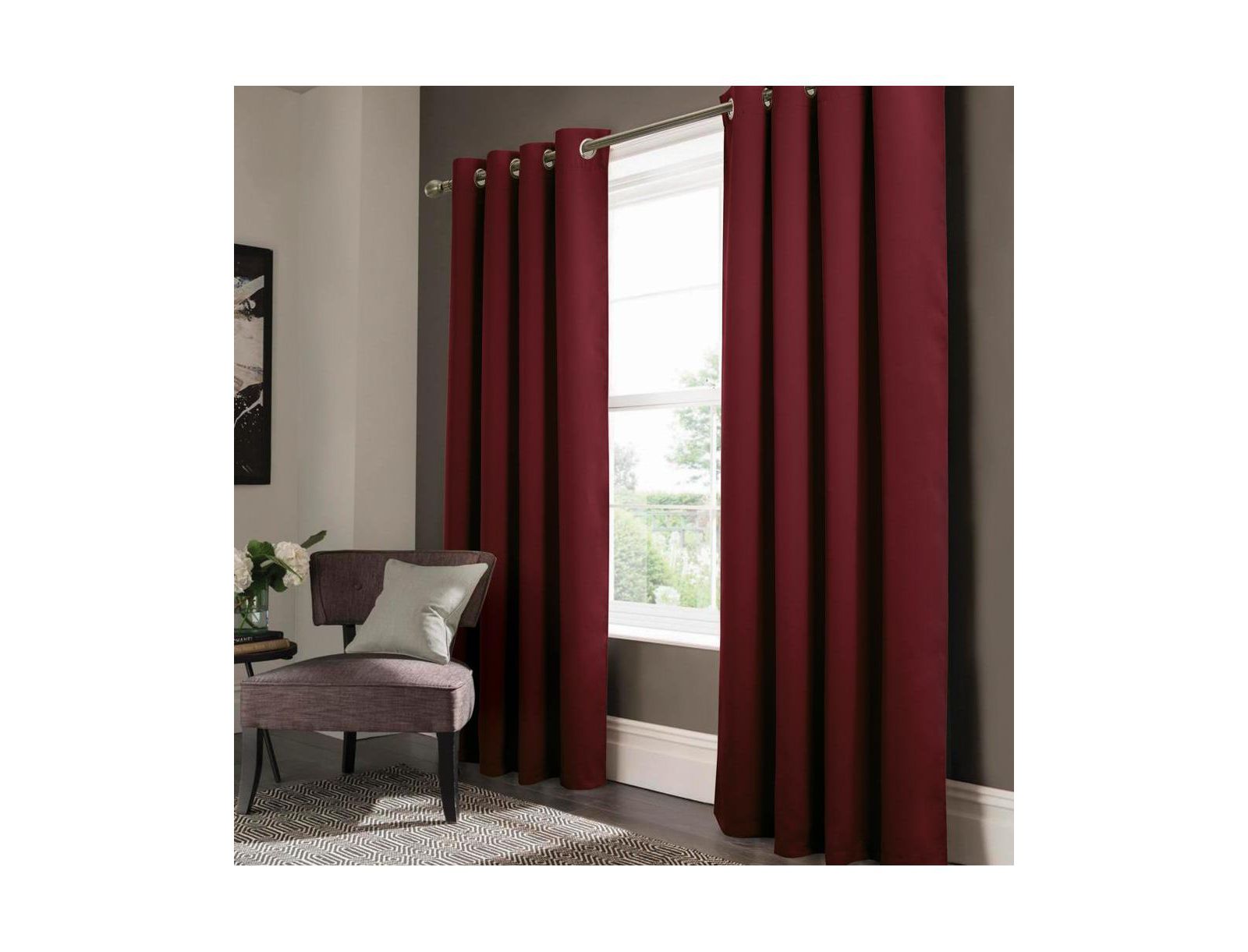 Olivia Gray Anchorage Blackout Grommet Single Curtan Panel - 54x90", Cabernet