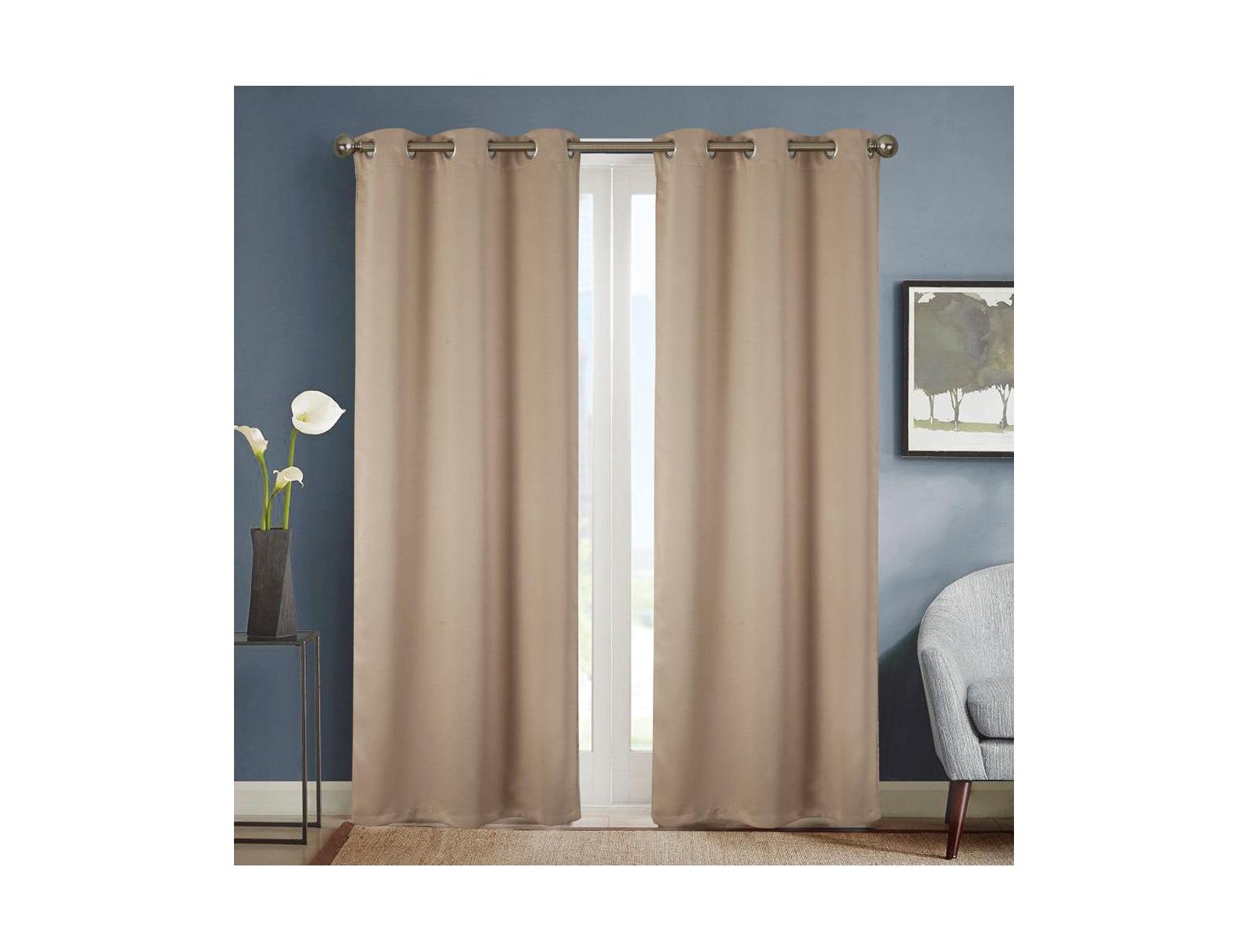 Olivia Gray Anchorage Blackout Single Grommet Curtain Panel Pair
