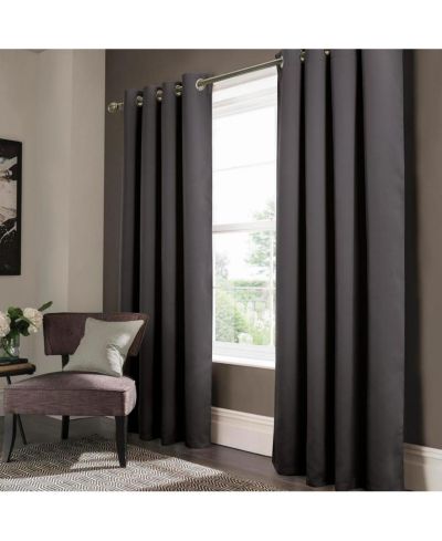 Панель шторы Olivia Gray Anchorage Blackout с люверсами - 54" x 90", Charcoal