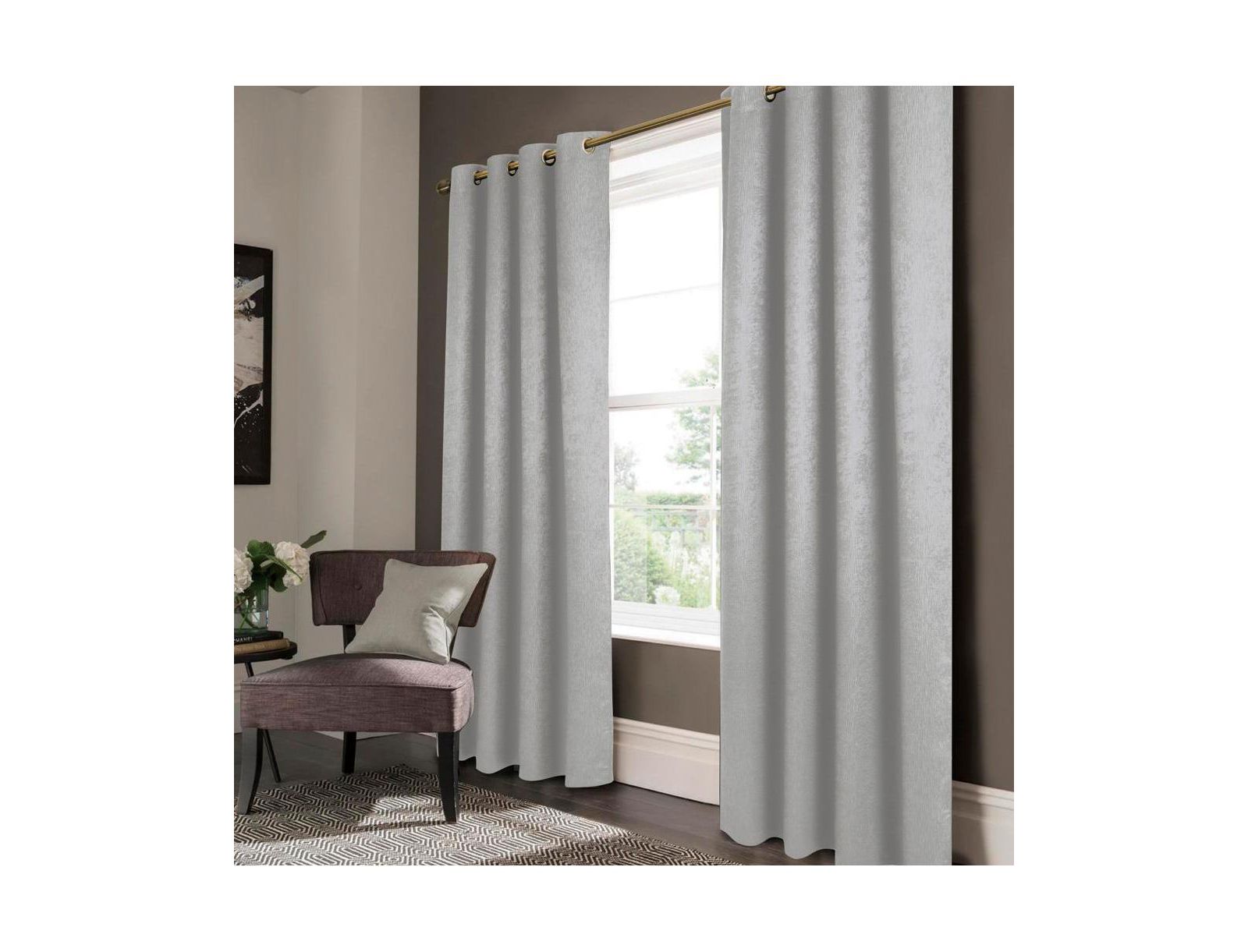 Olivia Gray Lina Matte Embossed Blackout Grommet Single Panel