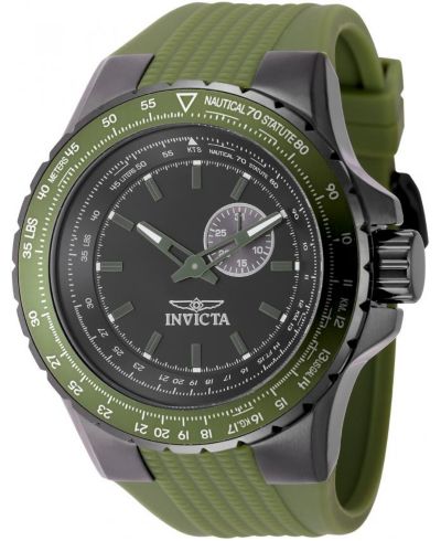 Invicta Men's 49729 Aviator Quartz VD72 Black Dial Watch