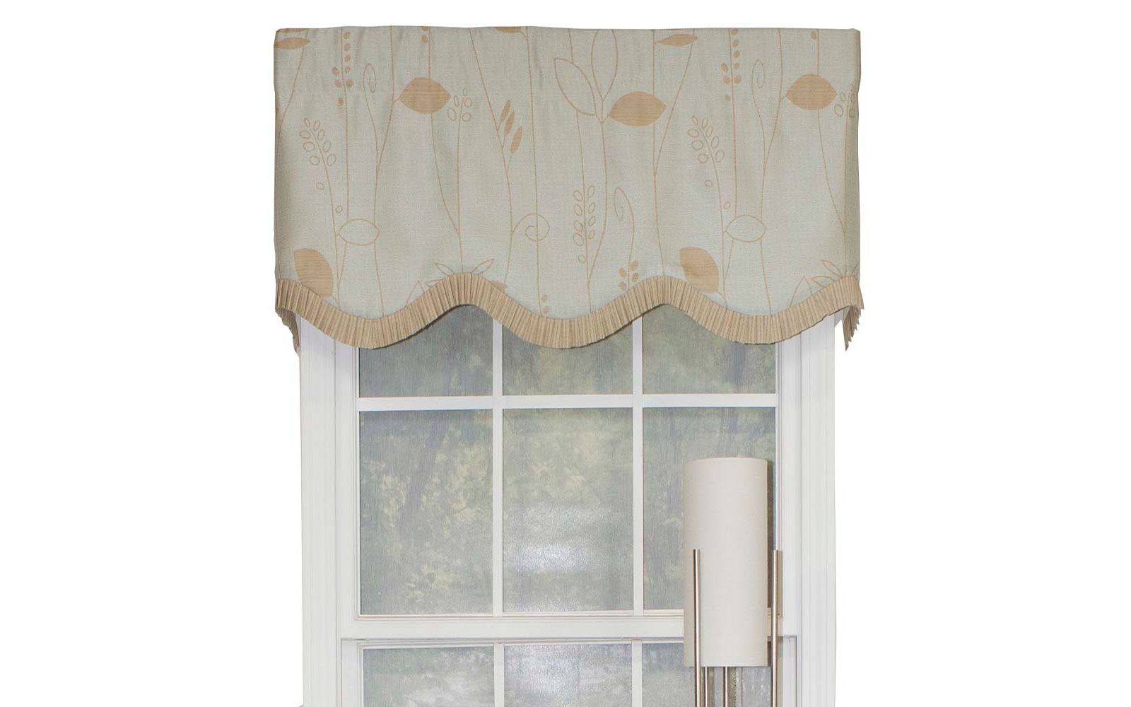 RLF Home Merangerie Window Treatment Ruffled Cornice Valance 3" Rod Pocket 50" x 17" Sherbert Red