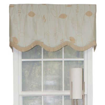 RLF Home Merangerie Window Treatment Ruffled Cornice Valance 3" Rod Pocket 50" x 17" Sherbert Red
