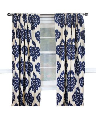RLF Home Flame Damask Flame Design Pair of Lined Panels 3" Rod Pocket (Pair).