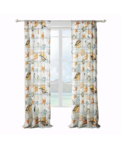 Парные шторы Greenland Home Fashions Kona Luxurious 42" x 84" Ocean с подхватами