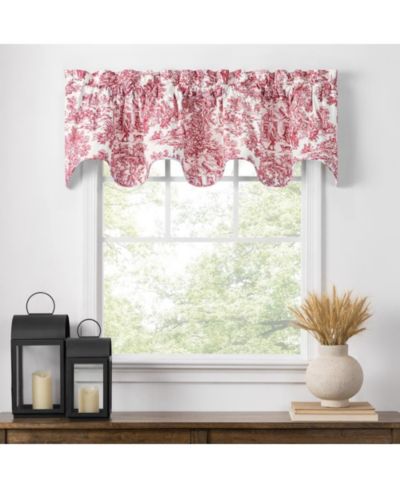 Ellis Curtain Victoria Park Toile High Quality Room Darkening Solid Color Lined Scallop Window Valance