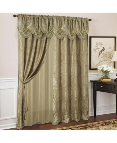 Olivia Gray Ramallah Trading Kenyon Damask Textured Jacquard Single Rod Pocket Curtain Panel - 54 x 84