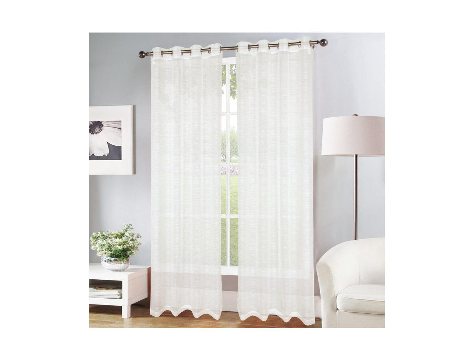 Olivia Gray Erica Парная пара штор с полоской и люверсами - 54x90"