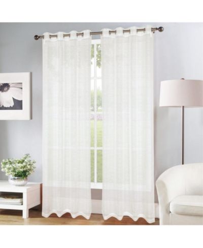 Olivia Gray Erica Парная пара штор с полоской и люверсами - 54x90"