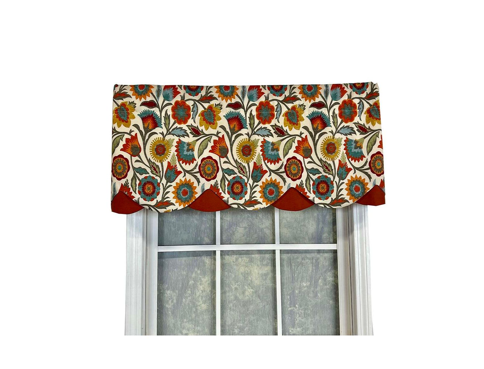 Валанс RLF Home Fiesta Floral Petticoat Window Treatment 3" Rod Pocket 50" x 15"