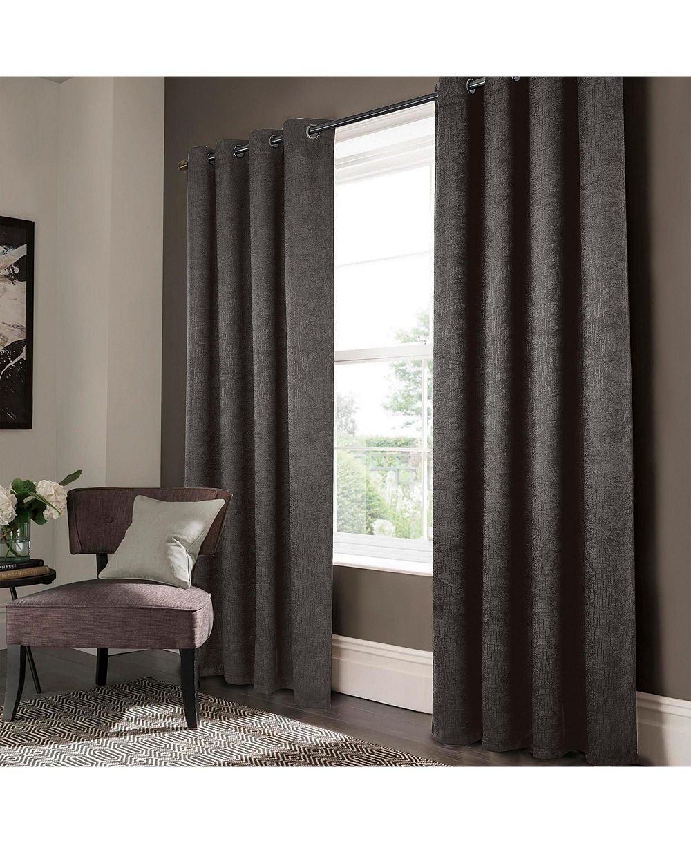 Olivia Gray Lynx Matte Embossed Blackout Grommet Panel - Black