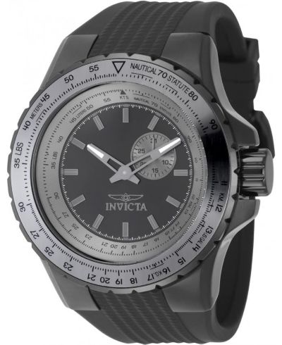 Invicta Men's 49728 Aviator Quartz VD72 Black Dial Watch