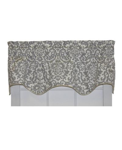 Ellis Curtain Duncan High Quality Room Darkening Solid  Lined Scallop Window Valance