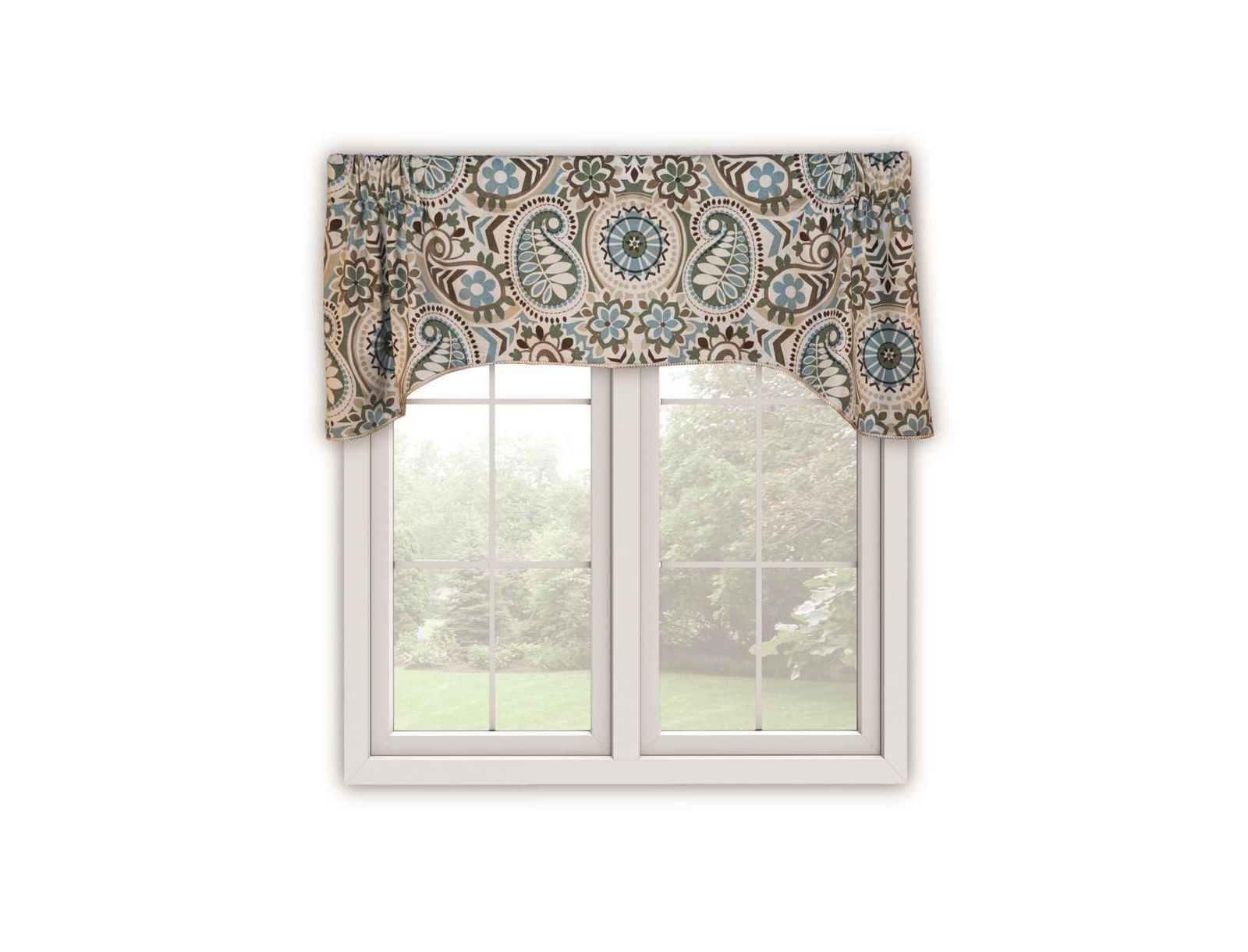 Занавески Ellis Curtain Paisley Prism Arch 3'' Rod Pocket Valances 50'' x 15'' Latte