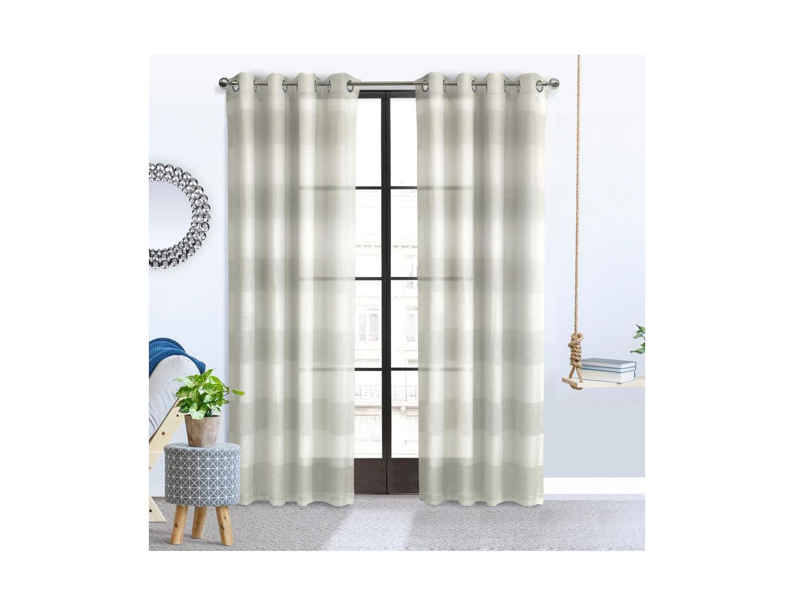 Тюль Habitat Paraiso Eclectic Smooth Textured Brighten Space Sheer Panel Grommet Curtain Panel