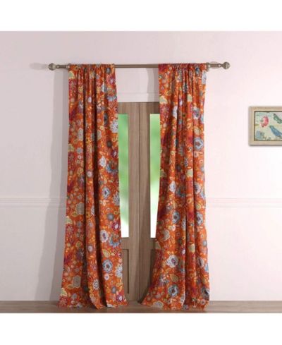 Greenland Home Fashion Astoria Festive And 3" Rod Pocket Window Curtain Panel Pair