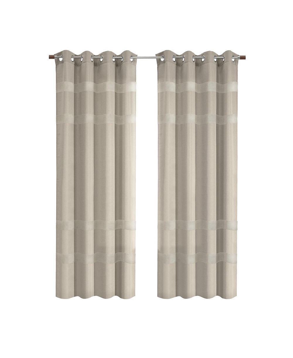Штора Habitat 100% Polyester Phoebe Light Embroidered Stripe Filtering Grommet Curtain Panel