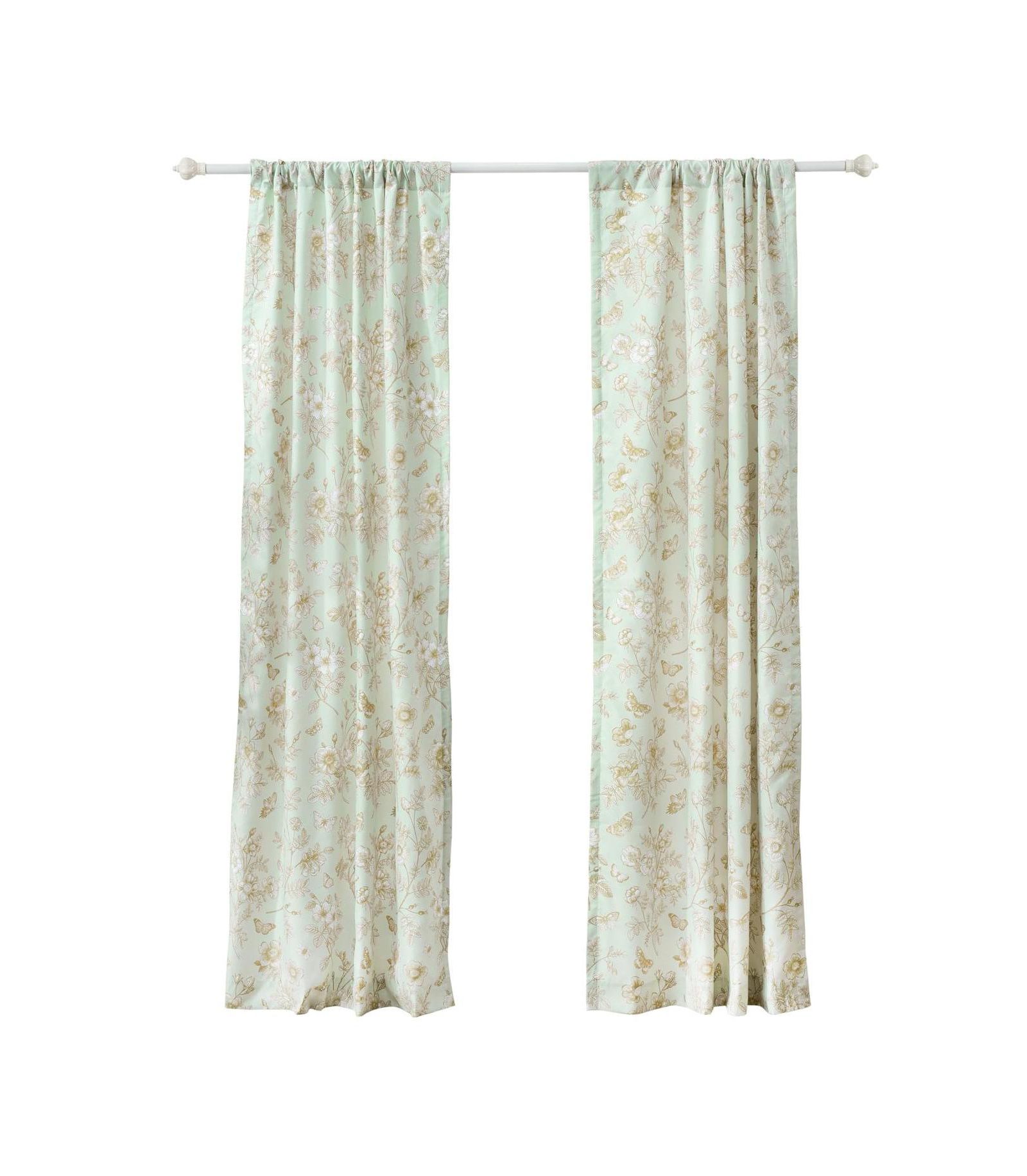 Парные шторы Greenland Home Fashions Olivia Light Filtering Semi Sheer, 42" x 84", Mint