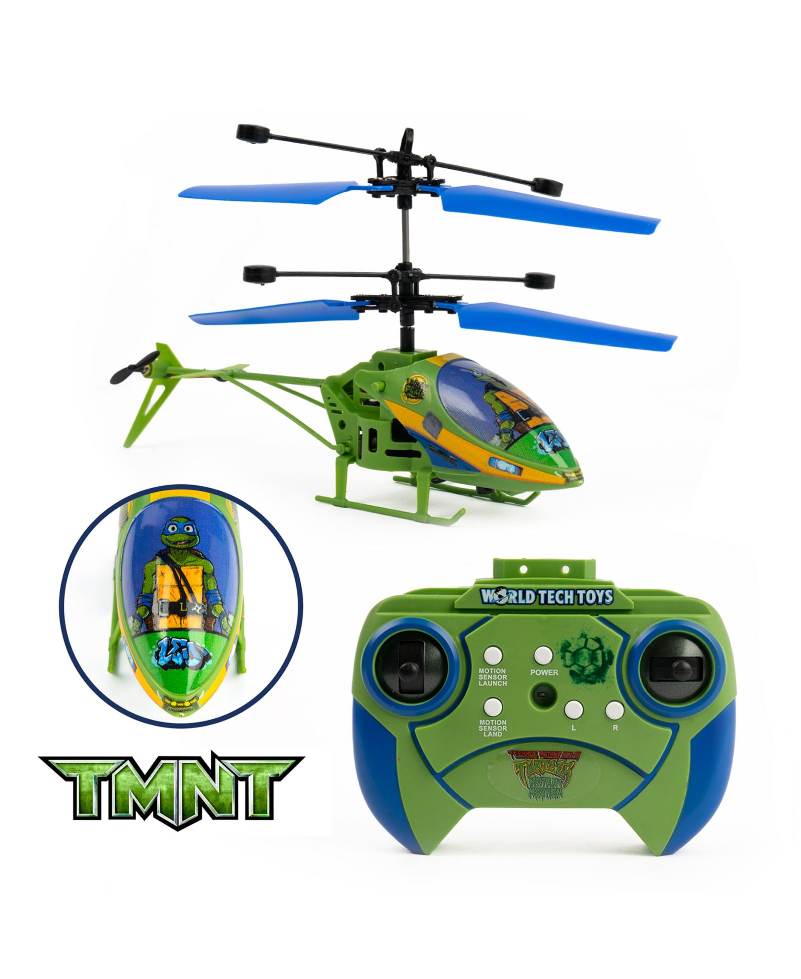 World Tech Toys Teenage Mutant Ninja Turtles Leonardo 2CH Infrared Remote Control Helicopter