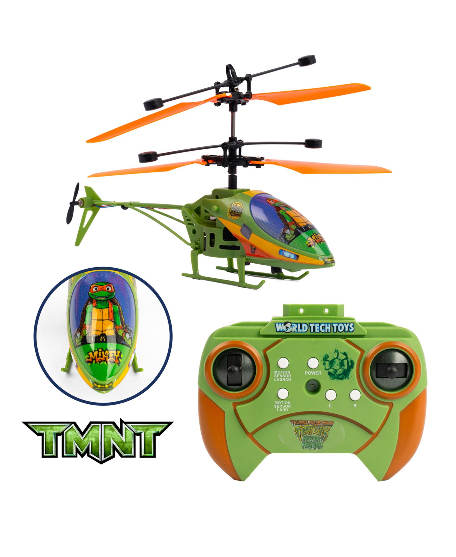 World Tech Toys вертолет с ИК-управлением Teenage Mutant Ninja Turtles Mutant Mayhem Michelangelo 2CH IR