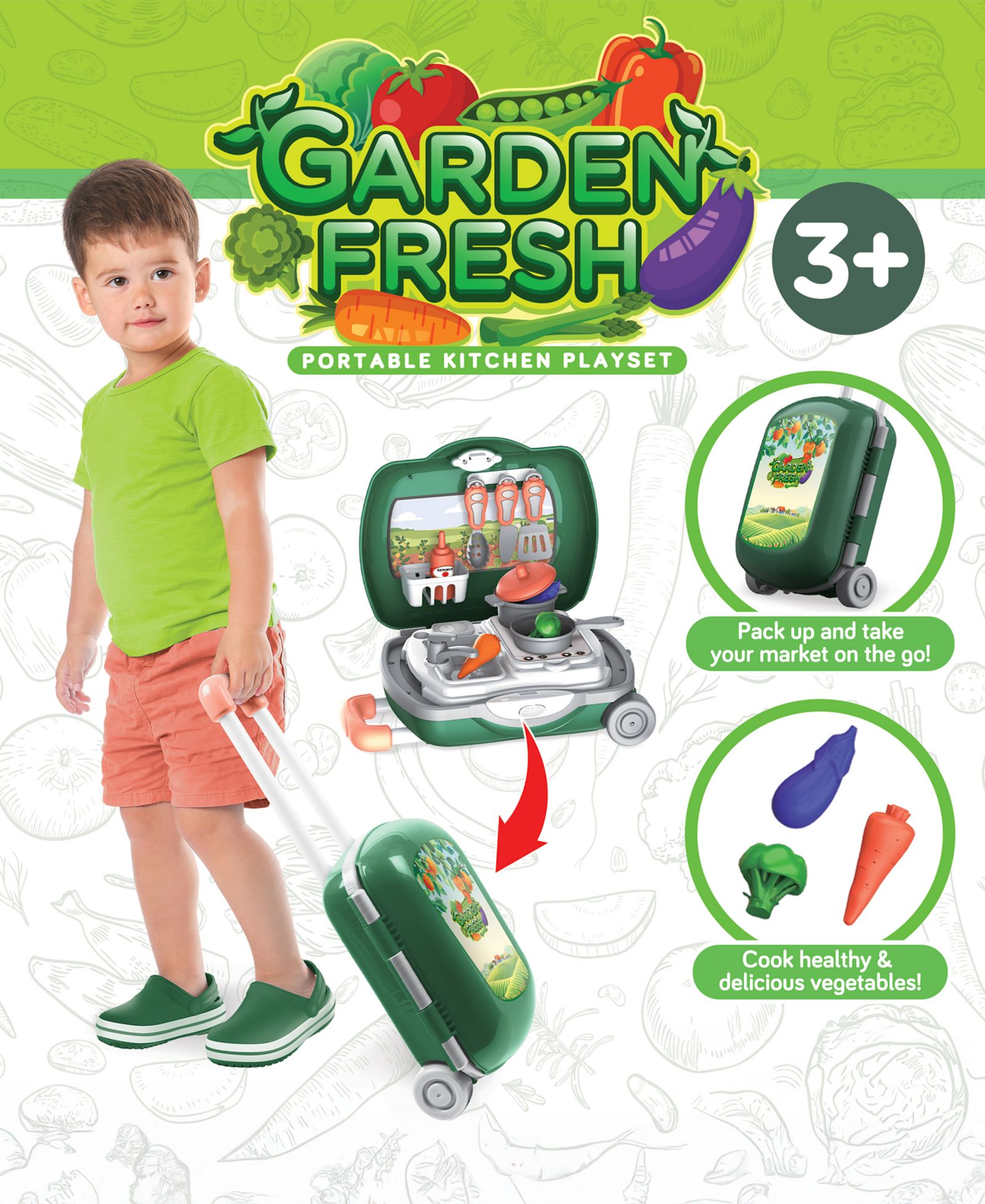 Игровой набор World Tech Toys Garden-Fresh Portable Kitchen Playset