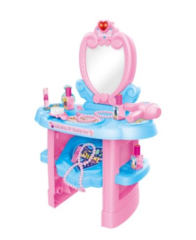 World Tech Toys Glamor Queen LED Lights Functional Mirror 22-Piece Vanity Playset, Ages 3+