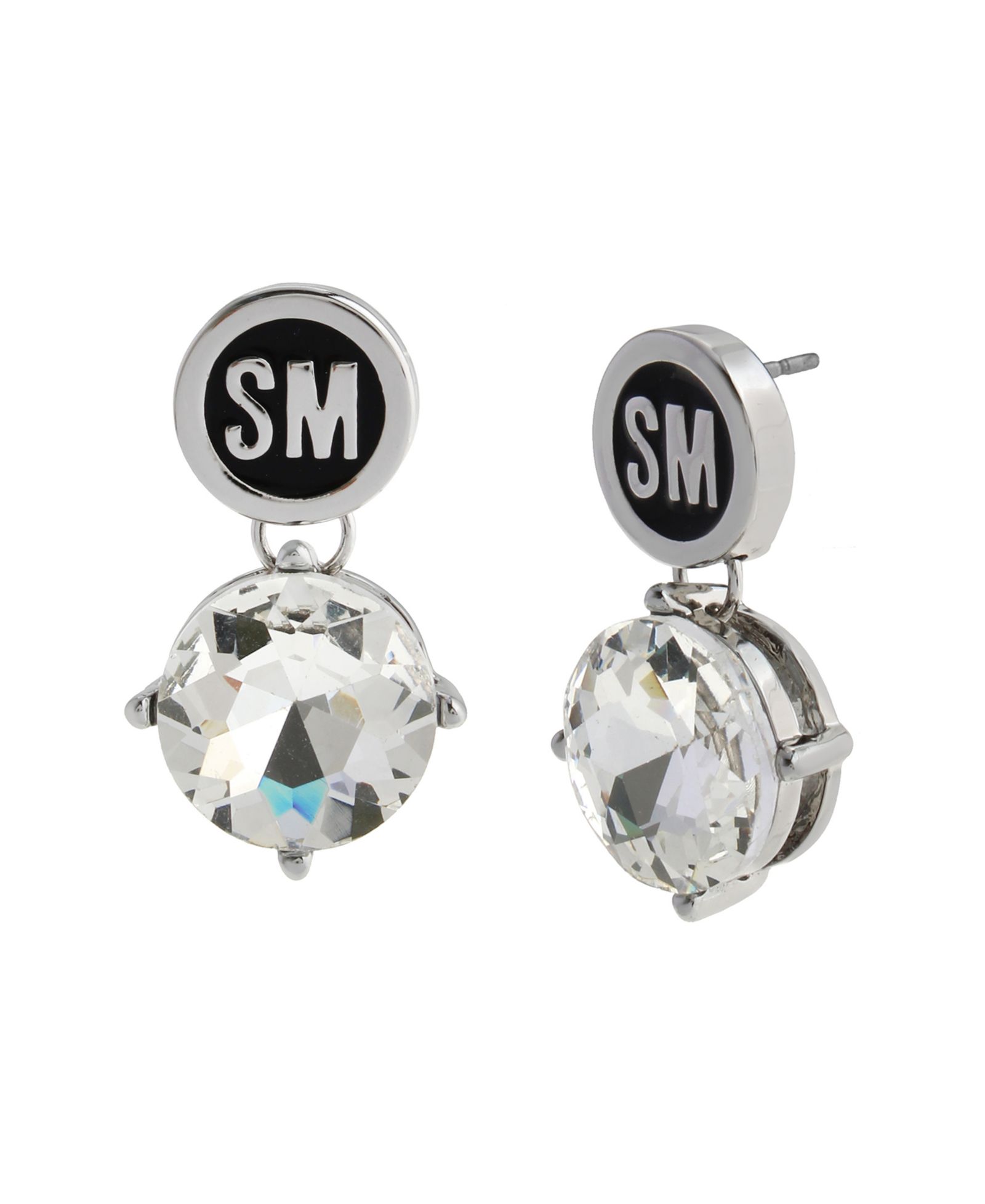 Серьги Steve Madden Faux Stone Signature Logo Drop