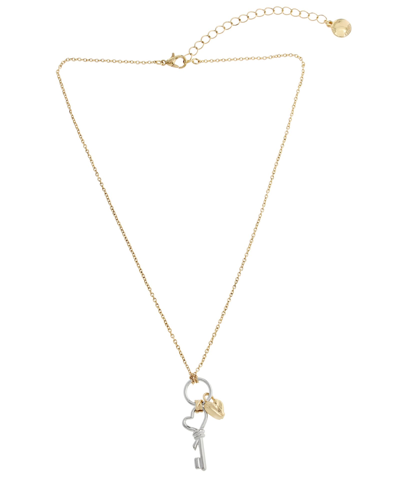 Подвеска-кулон Steve Madden Two Tone Heart Knot Lock Key Charm
