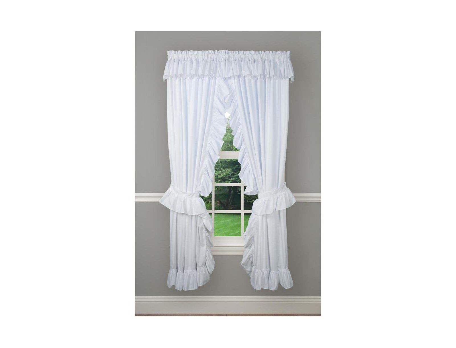 Штора Ellis Curtain 2-Piece Ruffled Priscilla White 80x63"