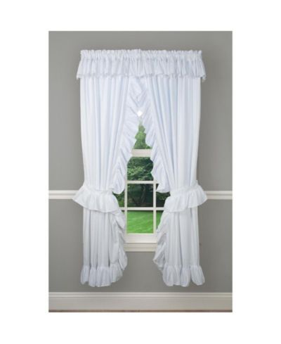 Штора Ellis Curtain 2-Piece Ruffled Priscilla White 80x63"