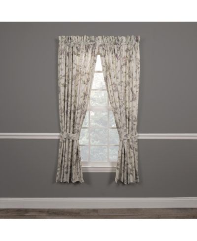 Ellis Curtain Abigail 100 Percent High Quality 2-Piece Window Rod Pocket Panel Pairs With 2 Tie Backs