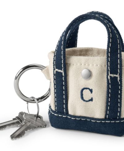Lands' End микрохолщовая сумка-тоут с вышитой буквой C