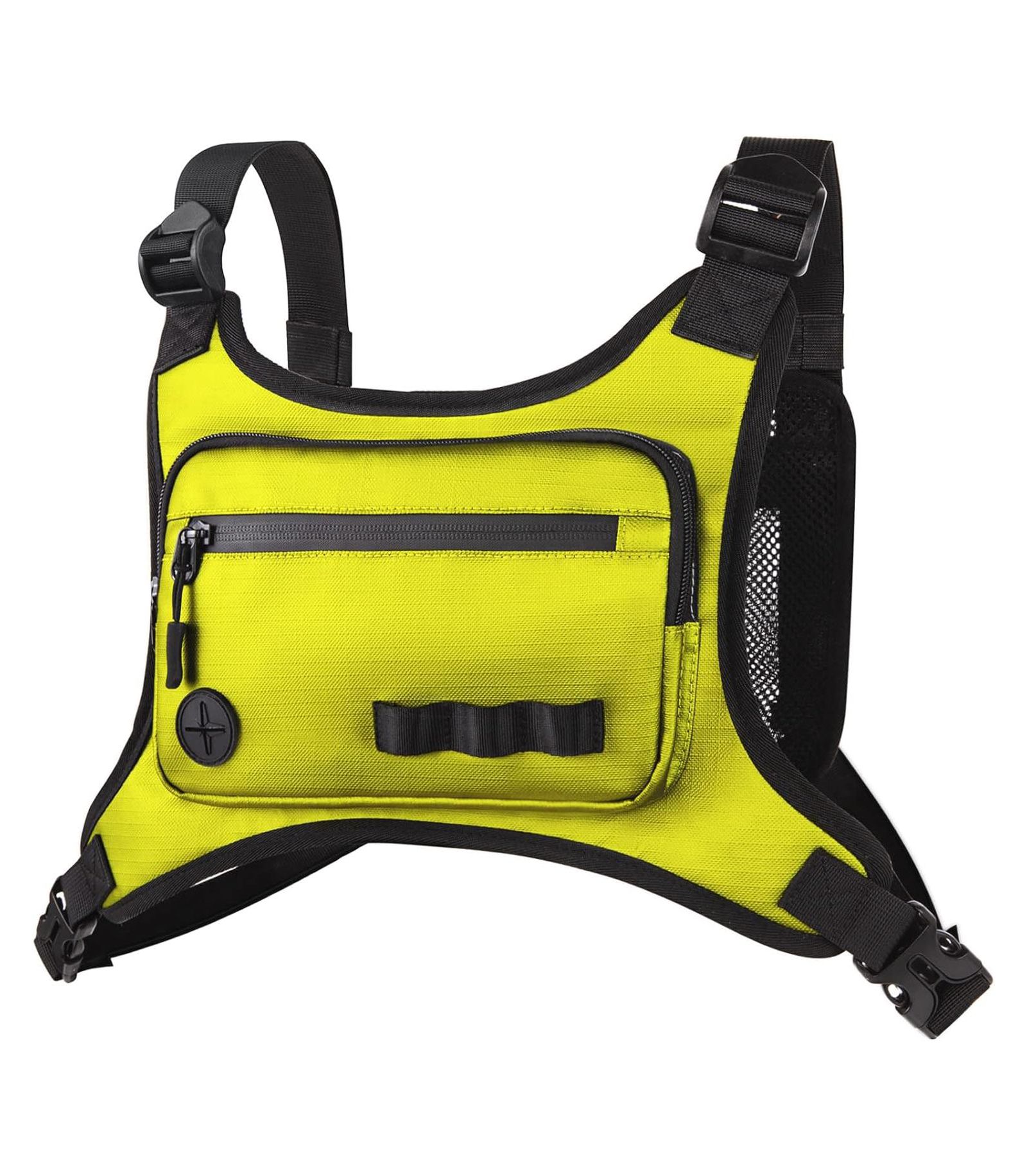 Lightweight Running Chest Pack: Outdoor Sports Vest Bag with Phone Holder for Cycling, Hiking, Workout, Skiing - Men & Women (Lemon