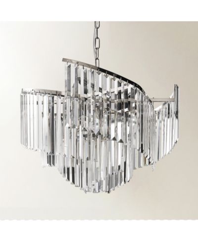 Z Gallerie Luxe Spiral Chandelier - Nickel/Clear