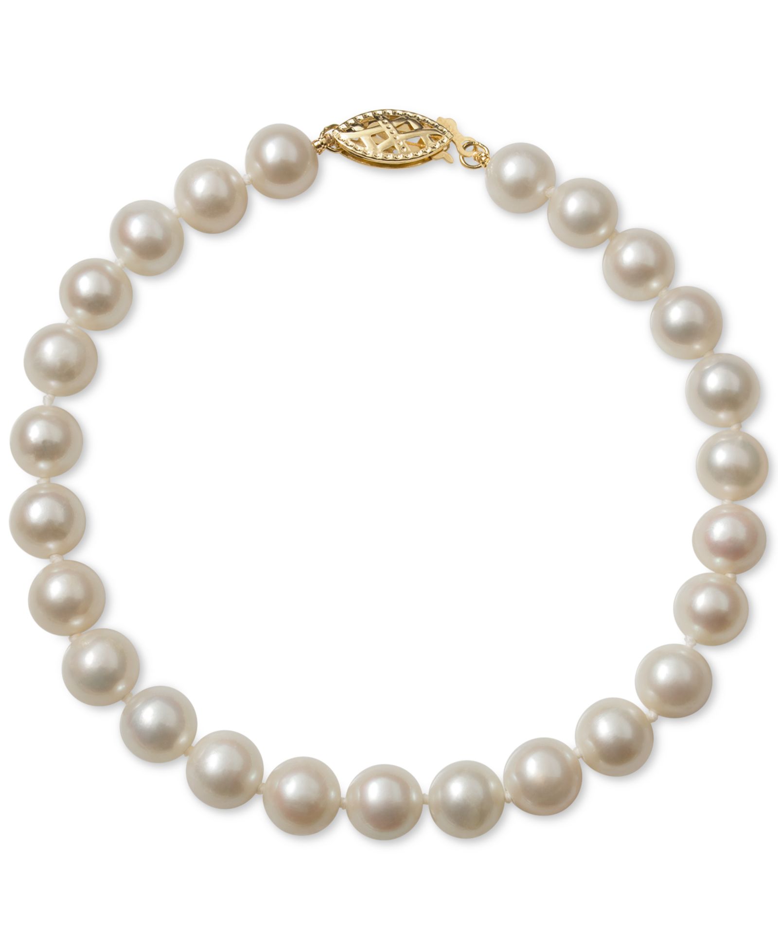 Belle de Mer Браслет с культивированным речным жемчугом (6mm) в золоте 14k