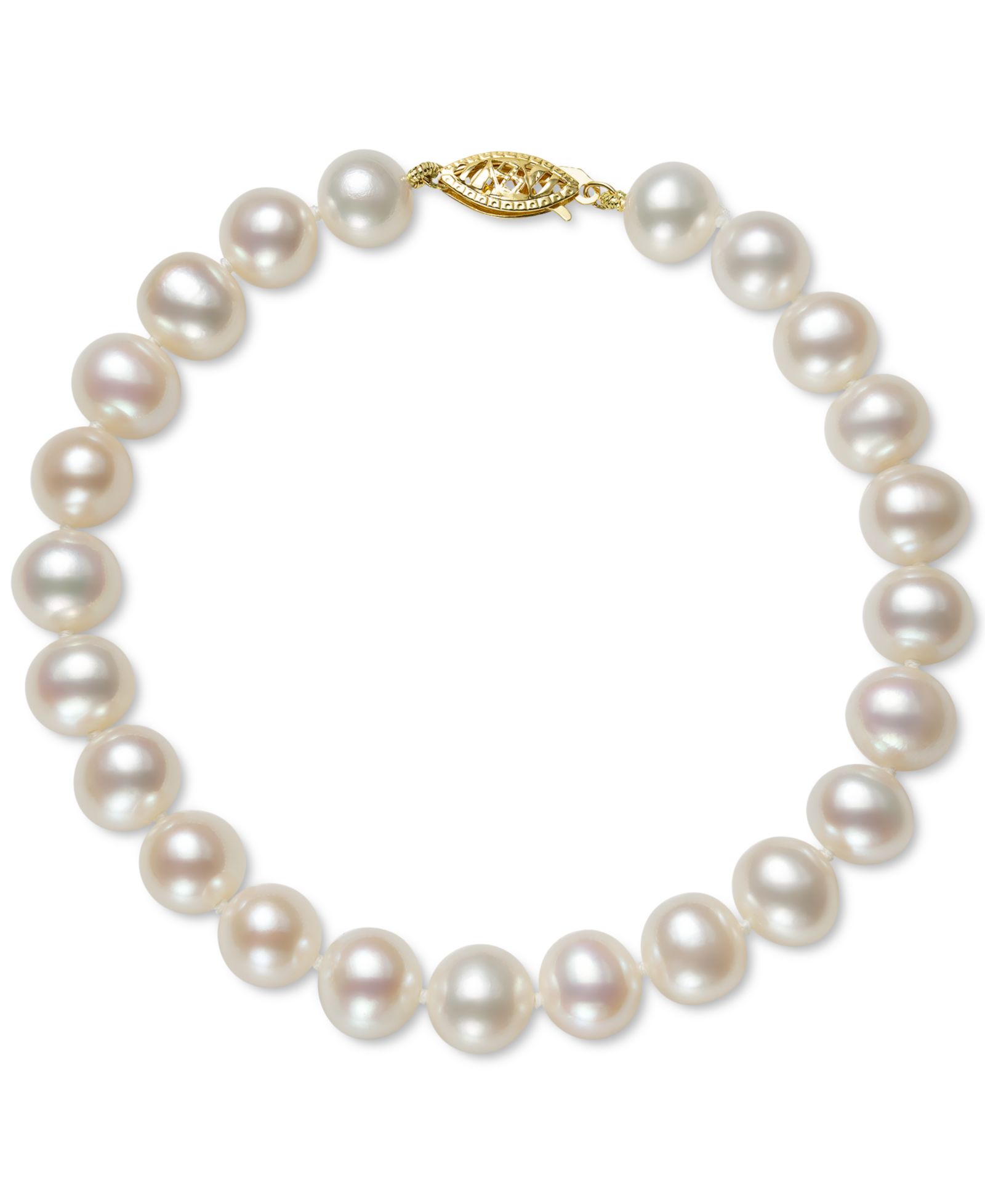 Браслет Belle de Mer с культивированным речным жемчугом (7-1/2mm) в 14k Gold