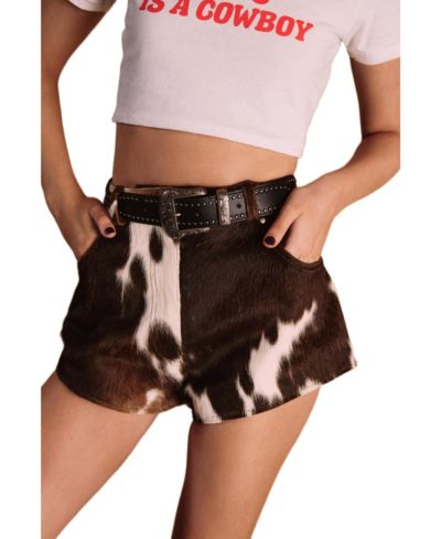 Женщины Nasty Gal Limited Cow Hide Leather Shorts