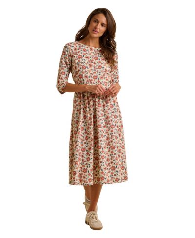 Brakeburn Women's Beech Sleeve Waist Tie Midi Dress