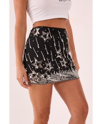 Nasty Gal Женская мини-юбка со стразами Star Sequin