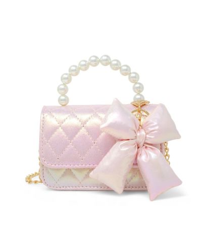 Женская сумка ZOMI GEMS Shiny Quilted Fluffy Bow Pink