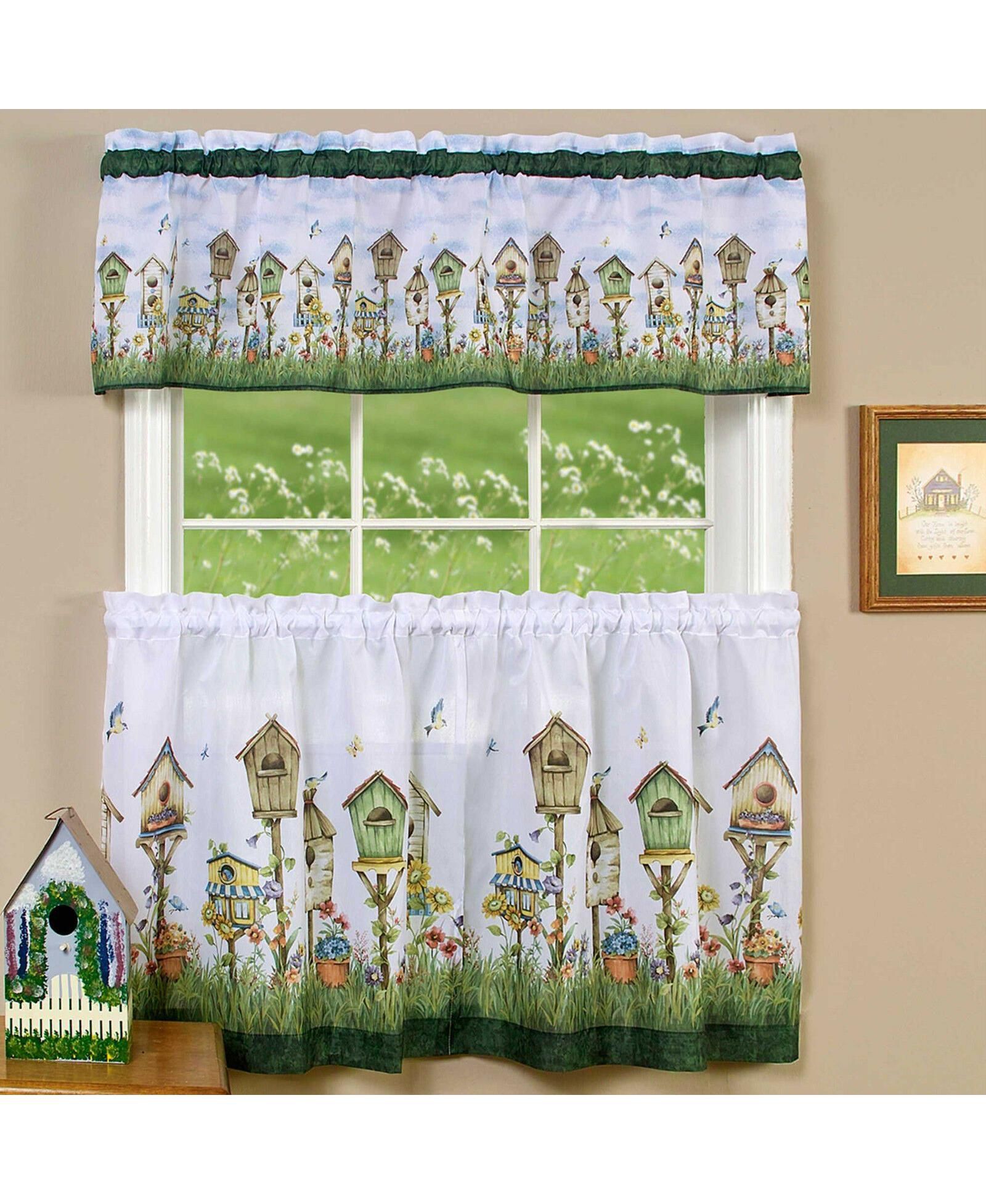 GoodGram Home Sweet Home Complete 3 Piece Kitchen Curtain Set - 58 in. W x 24 in. L