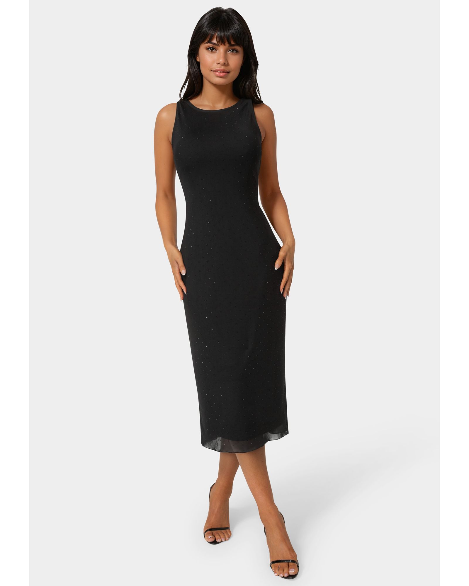 Женское макси-платье Bebe Powermesh Rhinestone Sleeveless