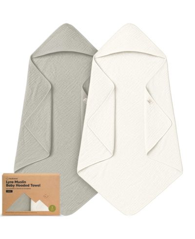 KeaBabies комплект из 2 полотенец Lyra Muslin с капюшоном для детей, мягкие, хлопковые