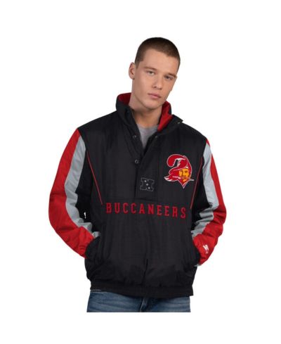 Мужская винтажная куртка Starter с логотипом Tampa Bay Buccaneers, полумолния, черная