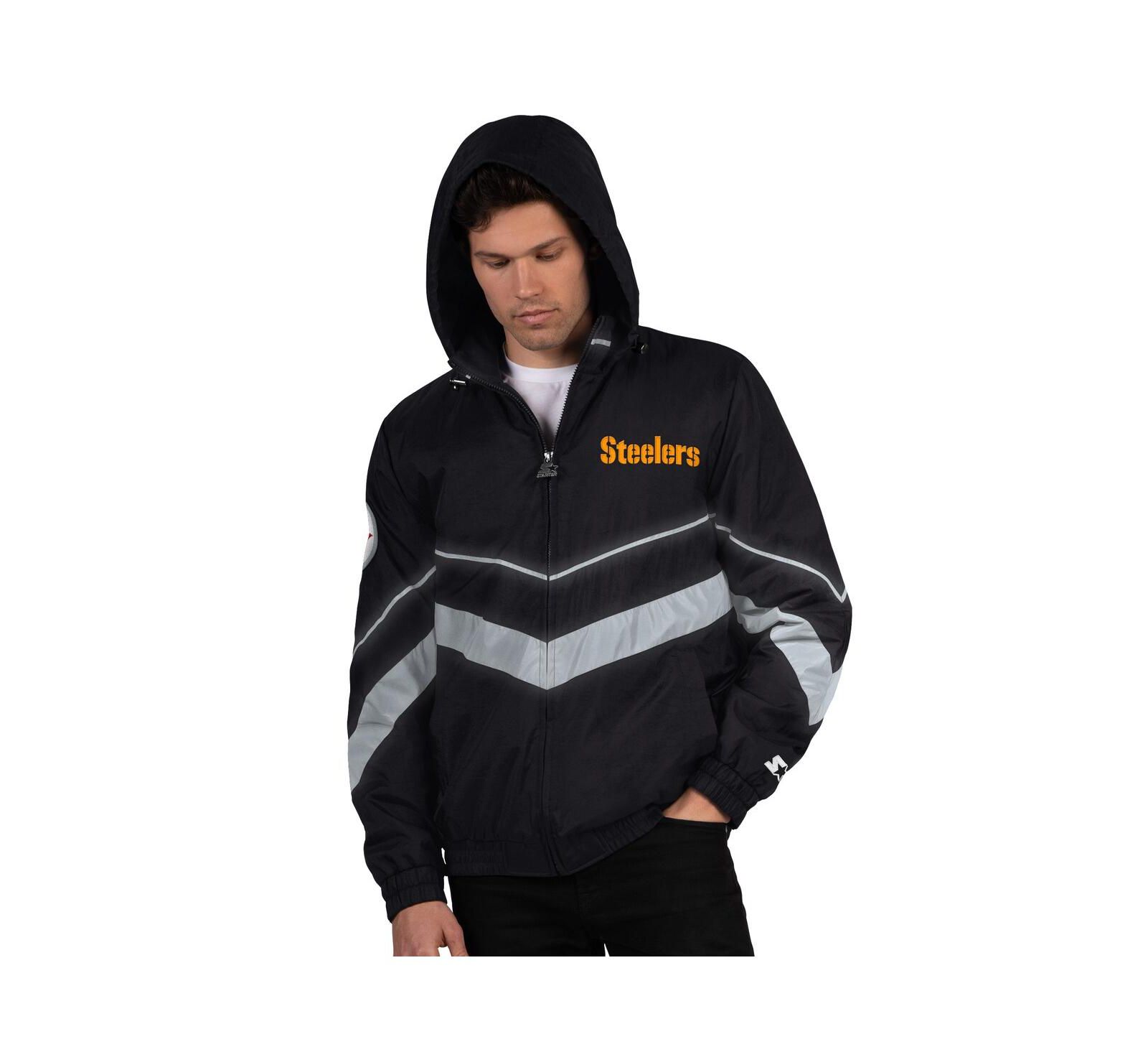 Starter Men's Black/Gold Pittsburgh Steelers Thursday Night Gridiron Full-Zip Jacket